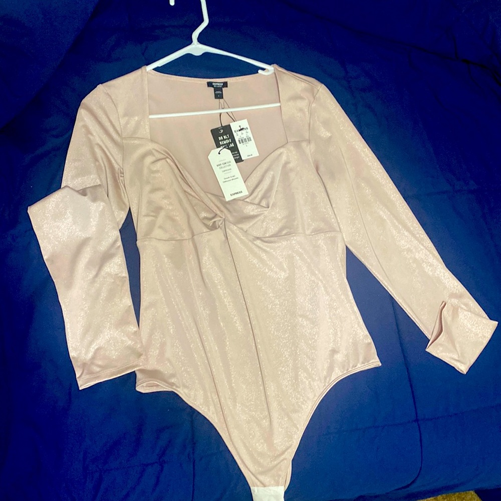 Contour Metallic Twist Front Thong Bodysuit